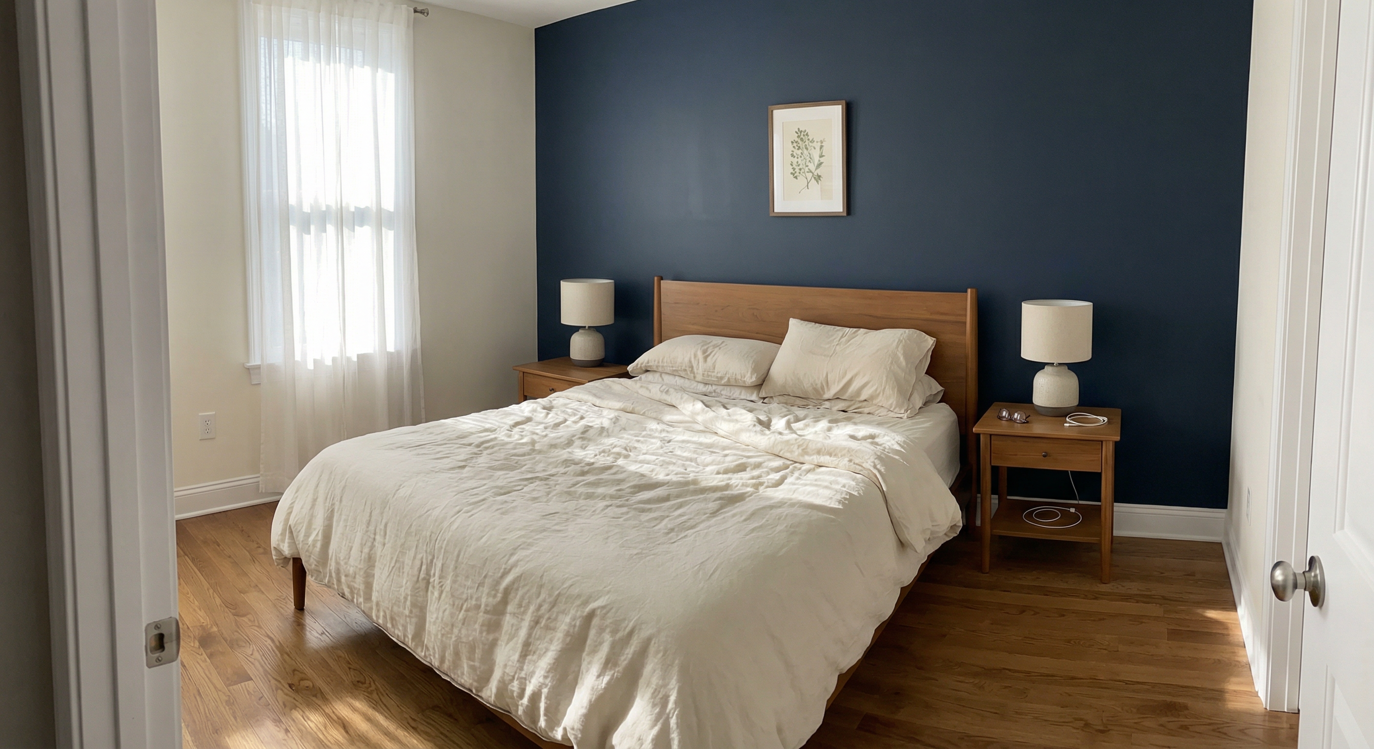 Master bedroom accent wall painting in Kalorama DC by HomePro DMV Painters