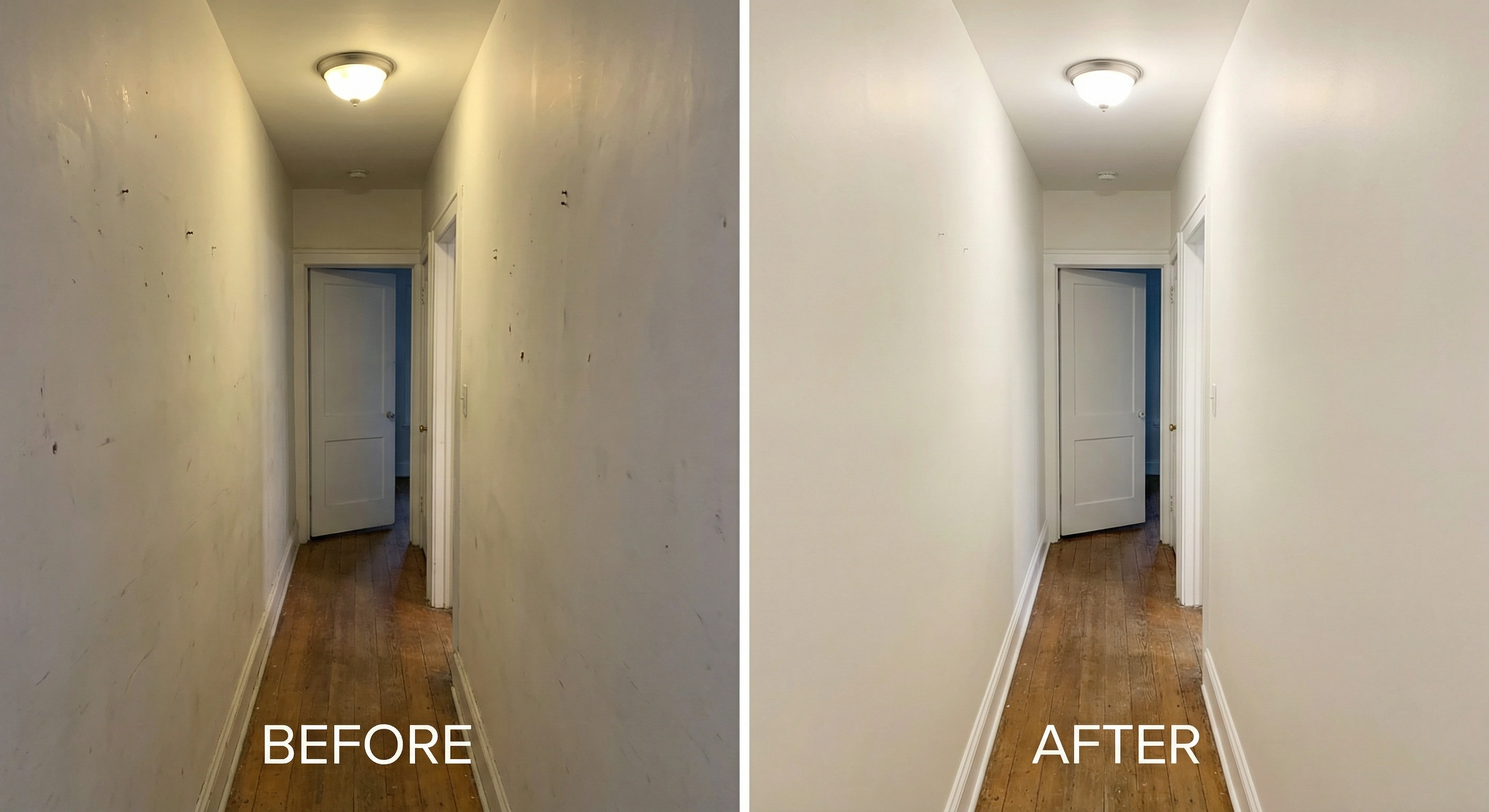 Hallway restoration and painting in a DC row house by HomePro DMV Painters