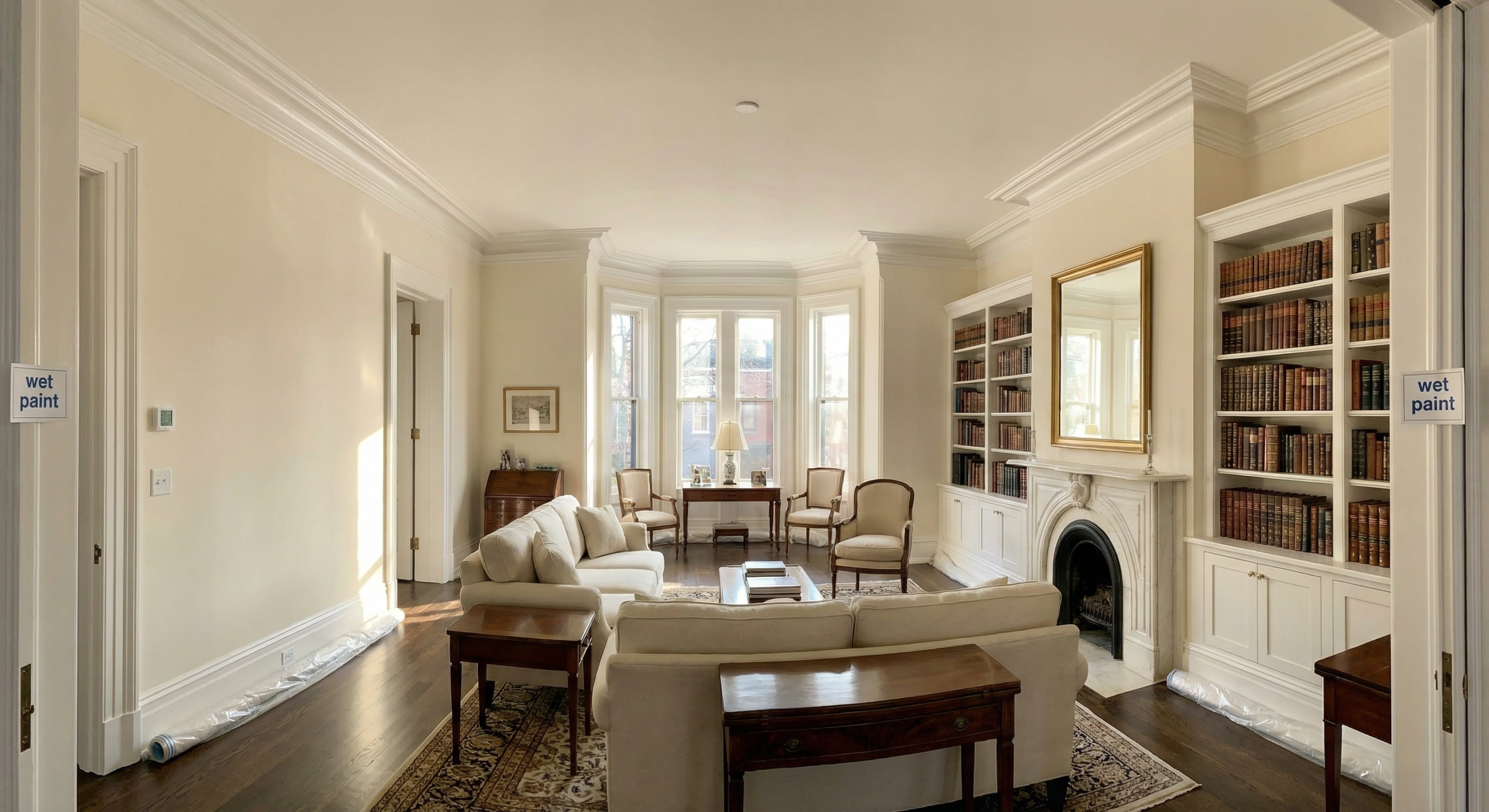 Interior of a Capitol Hill DC row house with freshly painted walls by HomePro DMV Painters