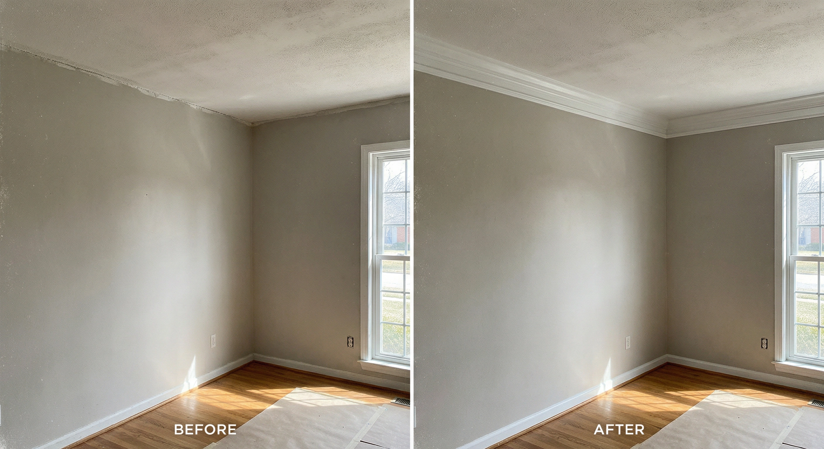 Staircase trim painting Washington DC — risers, balusters, newel post
