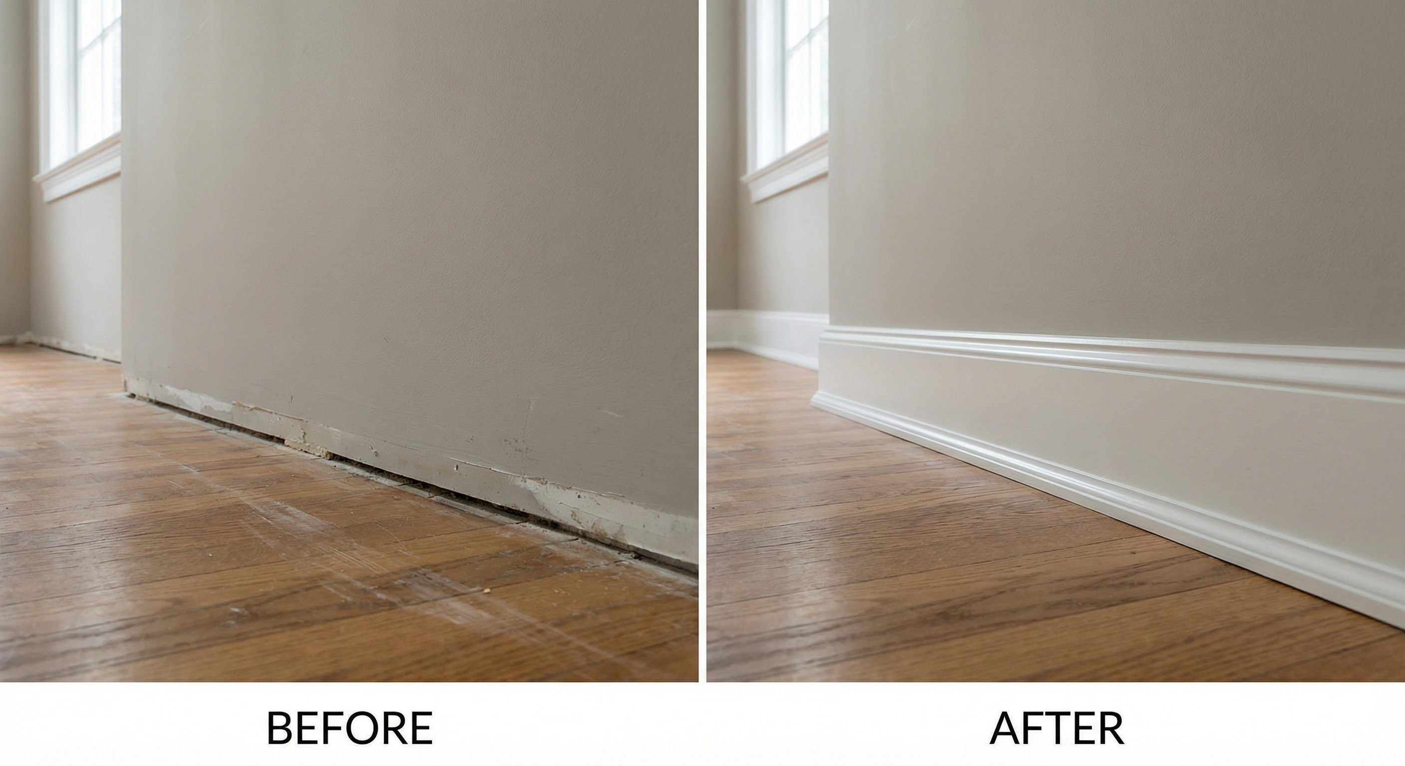 Baseboard painting before and after Washington DC