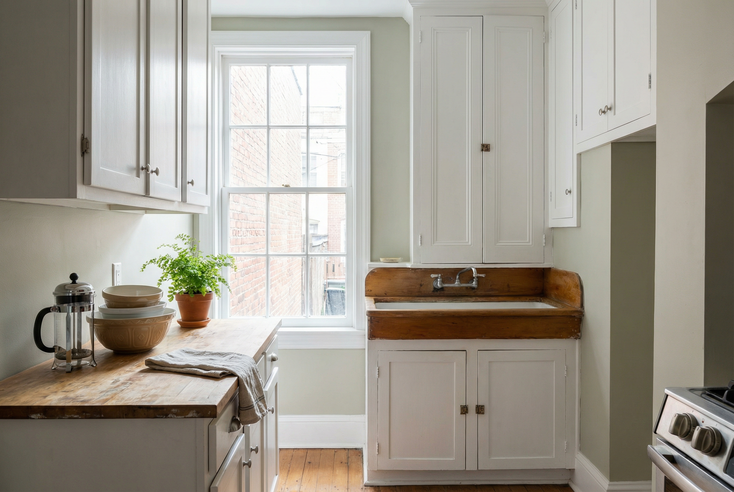 Completed kitchen cabinet painting transformation by HomePro DMV Painters — bundle cabinet painting with wall painting for maximum impact Completed kitchen cabinet painting transformation by HomePro DMV Painters — bundle cabinet painting