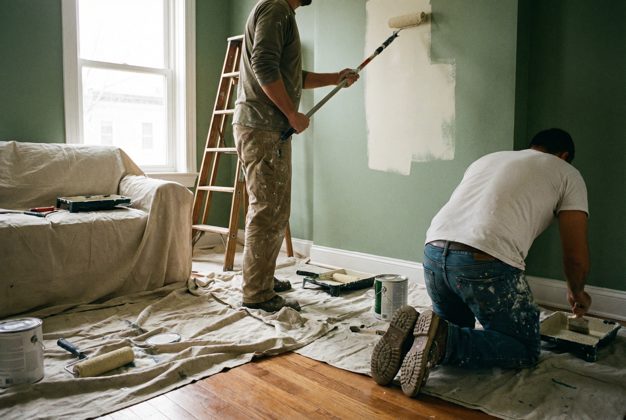 Washington DC row house interior freshly painted showing whole-house interior painting cost by