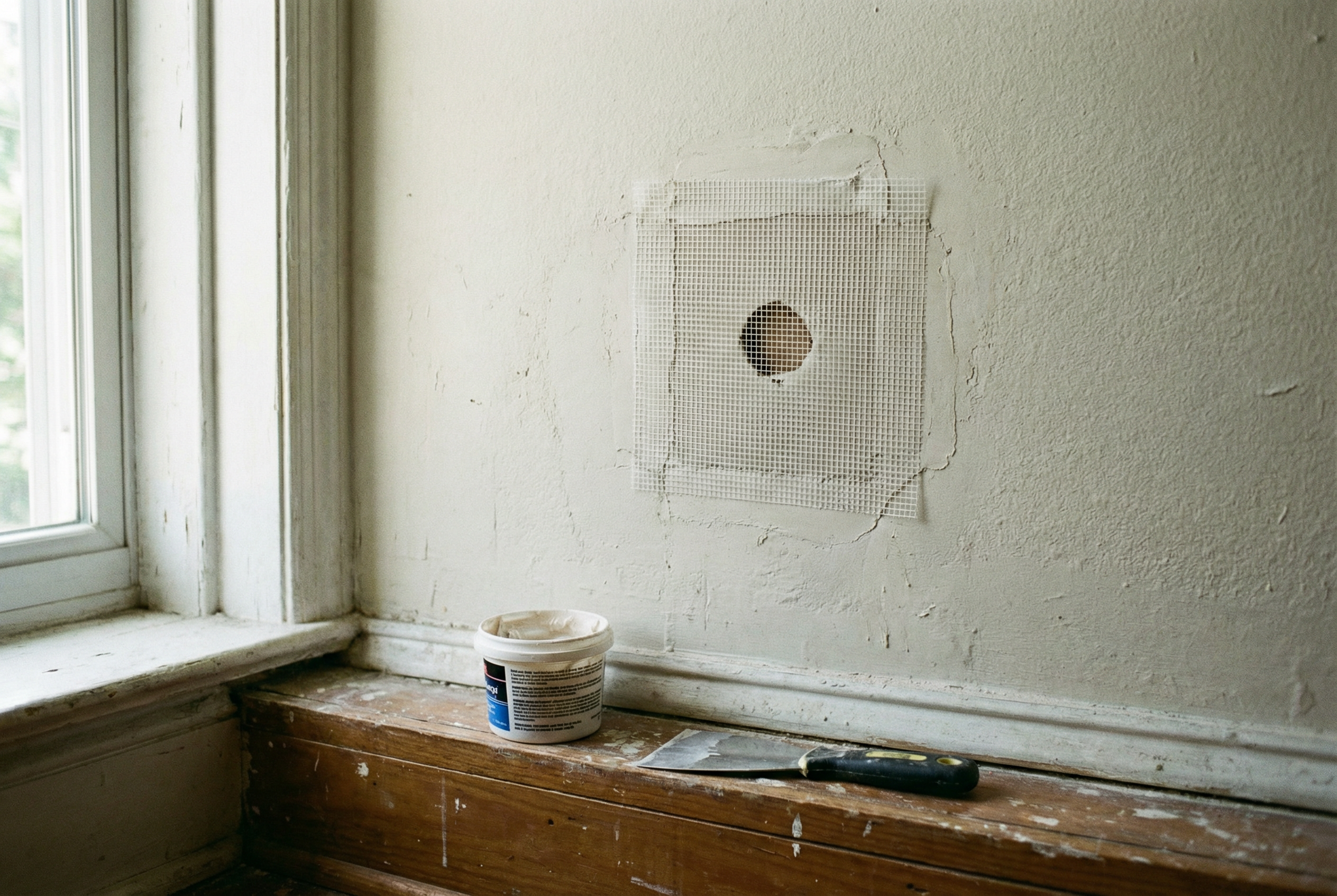 DIY drywall patch kit for small hole repair — self-adhesive mesh by HomePro DMV DIY drywall patch kit for small hole repair — self-adhesive mesh by HomePro DMV