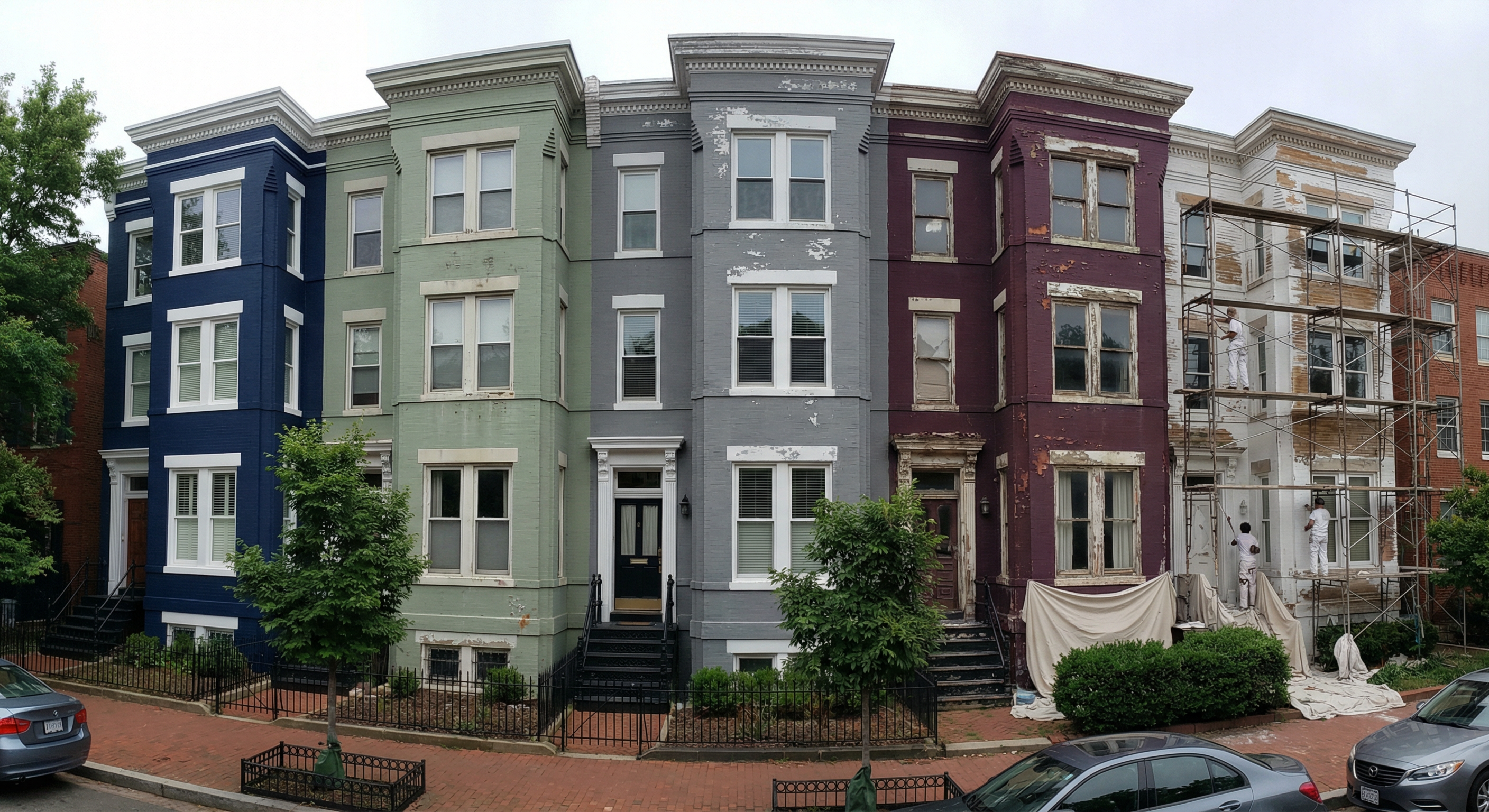 Exterior painting cost by home type in Washington DC — row house, colonial, Victorian by HomePro DMV Painters Exterior painting cost by home type in Washington DC — row house, colonial, Victorian by HomePro