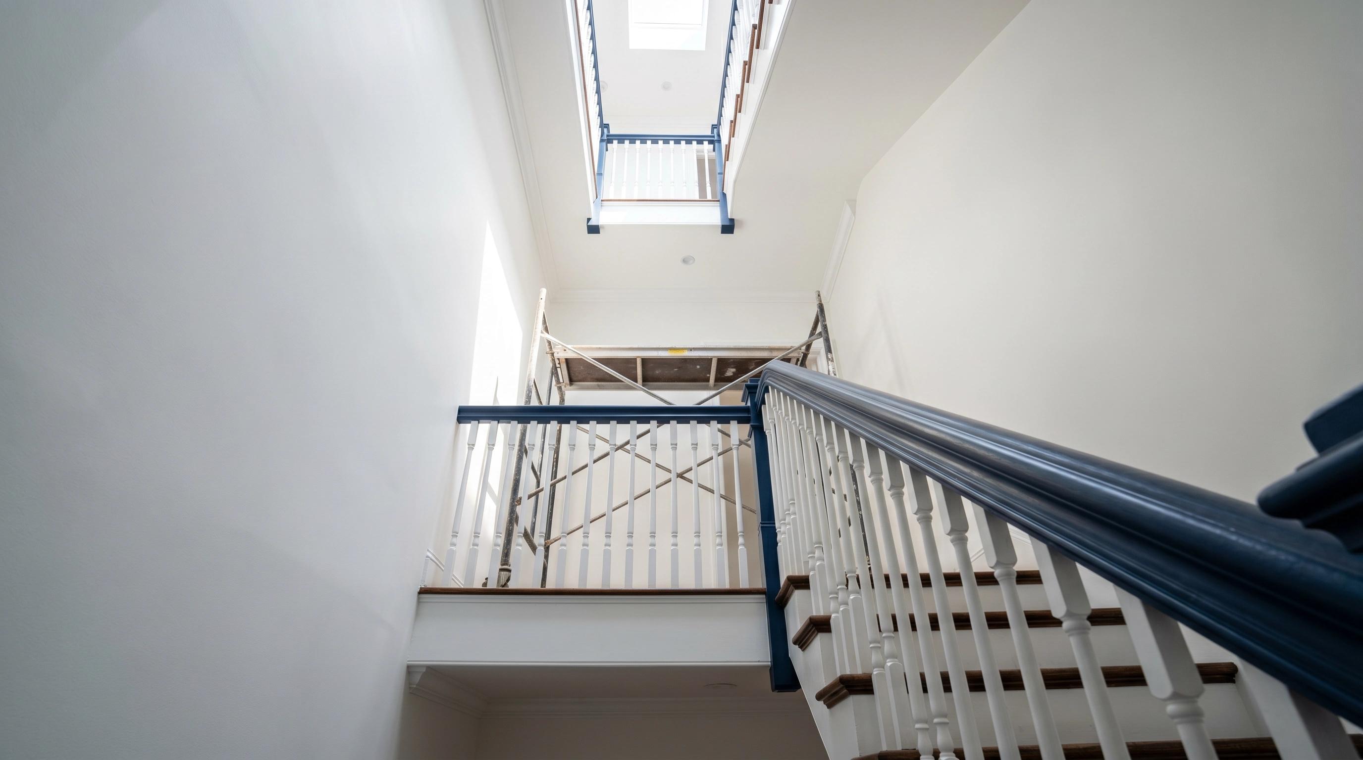 Freshly painted stairwell in Capitol Hill DC Victorian row house