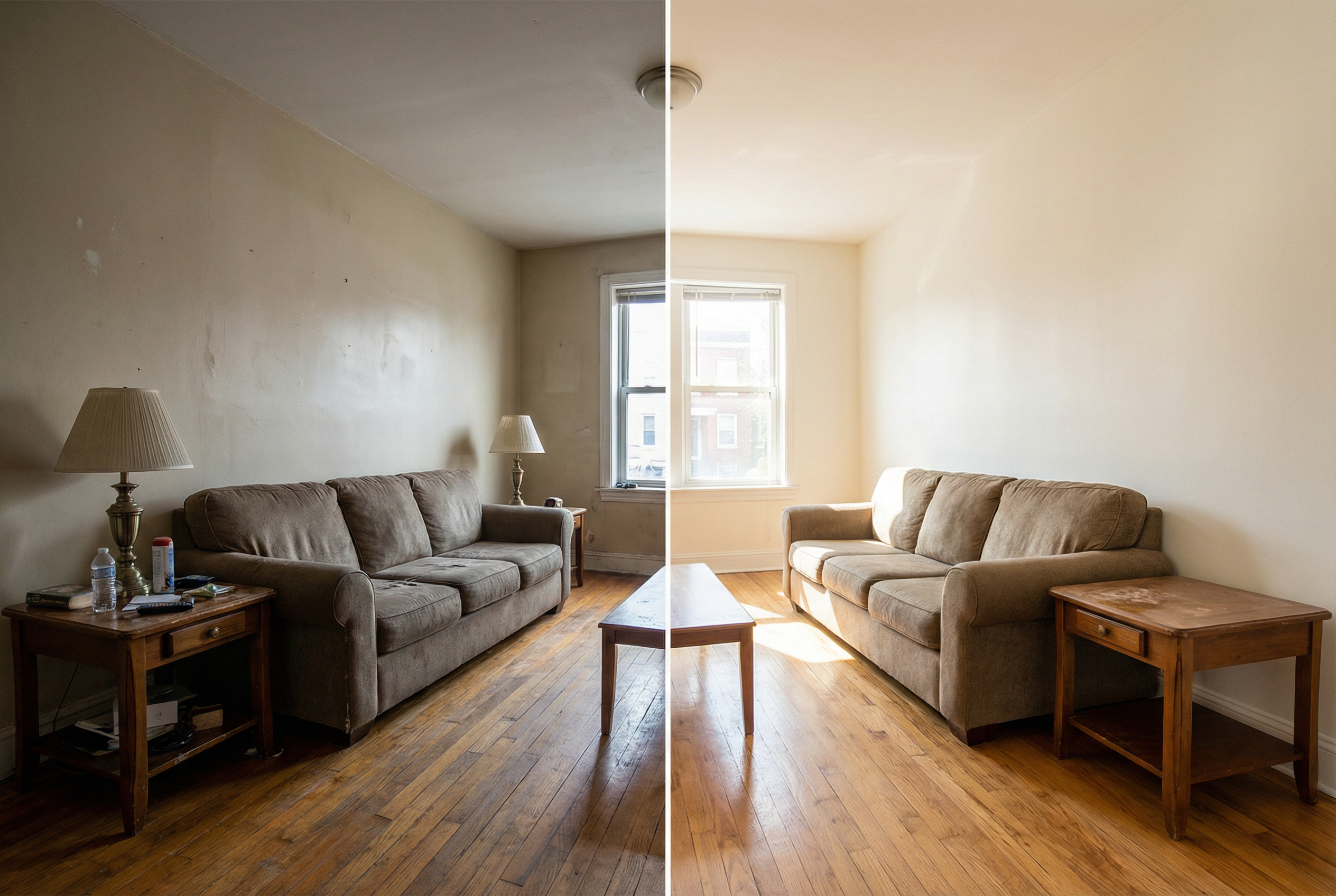 Before and after interior painting Washington DC row house DIY vs professional timeline comparison