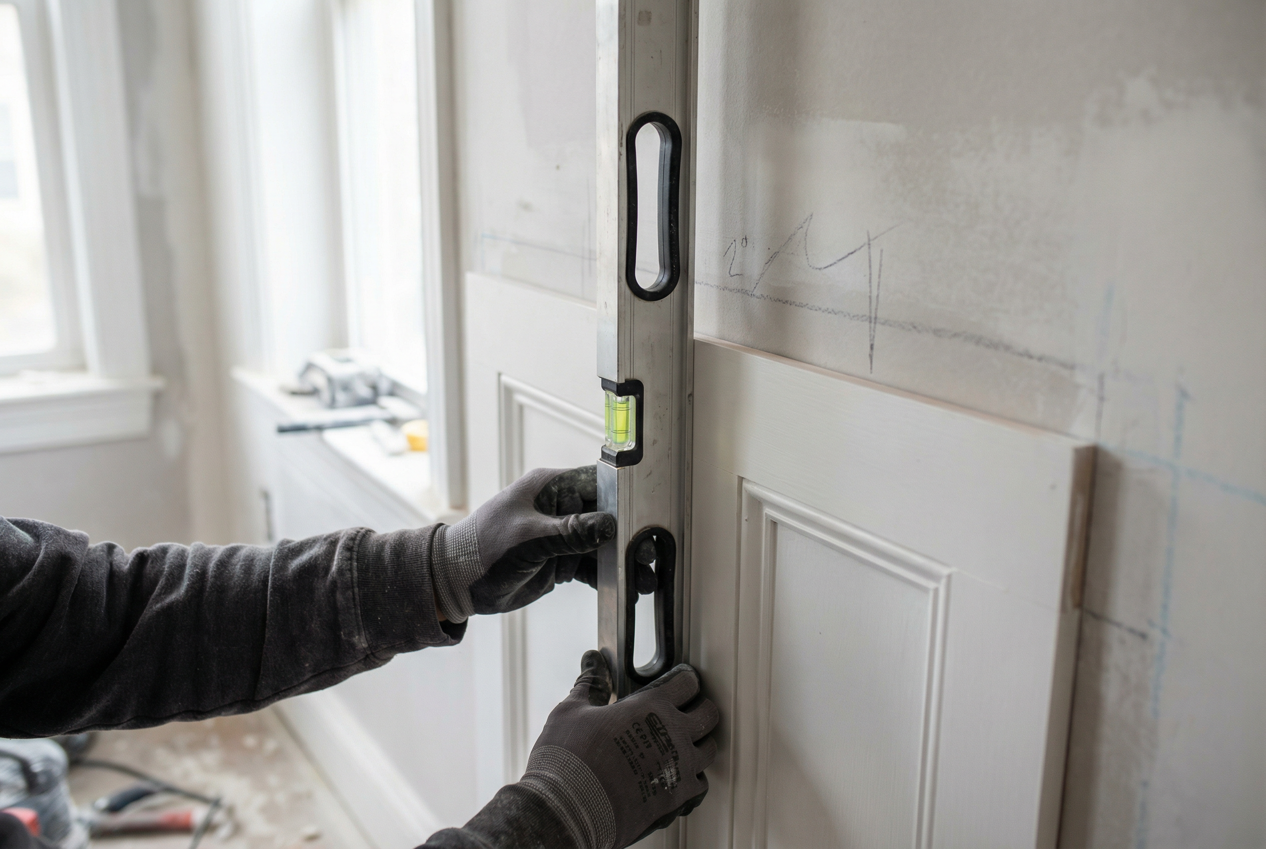 Measuring wainscoting panel proportions with precision in Washington DC home