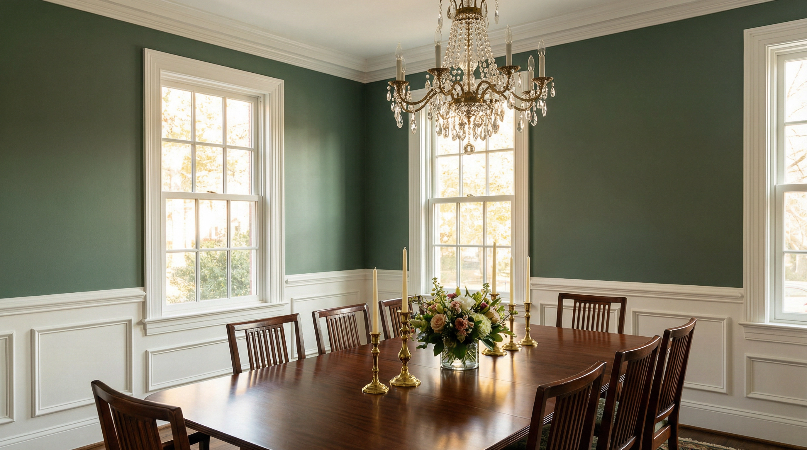 Colonial Revival dining room painting in Cleveland Park DC