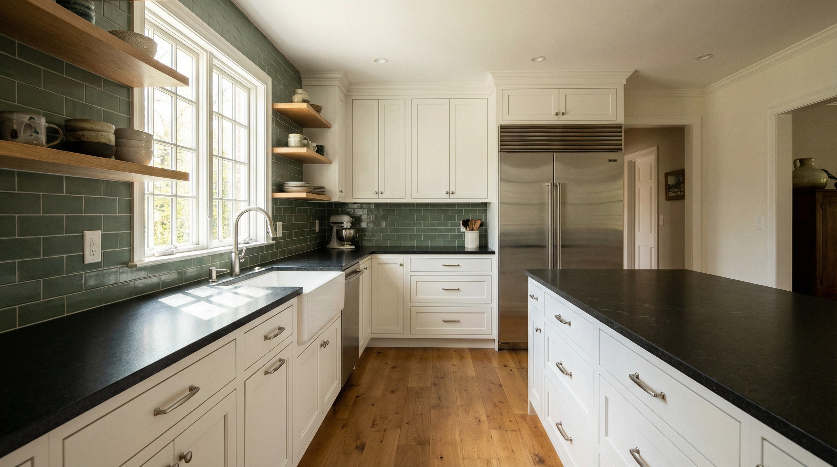 Spring Valley DC Colonial estate kitchen with white cabinets